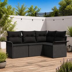 Modular Black Rattan Outdoor Garden Sofa Set