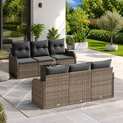 Premium Grey Outdoor Garden Sofa Set with Glass Table