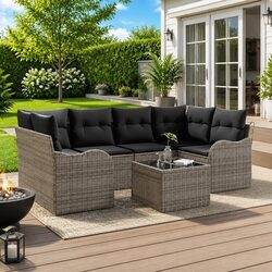 Durable Grey Modular Outdoor Garden Sofa Set