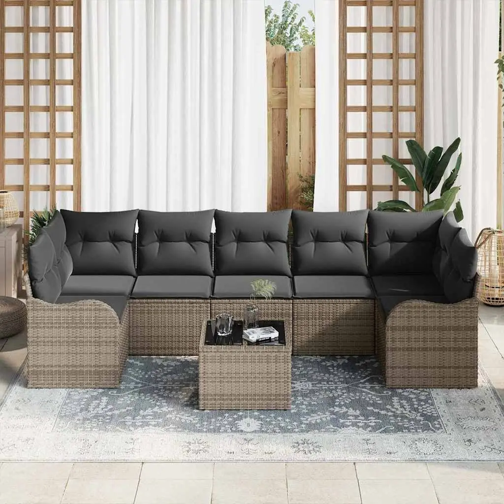 Grey Modular Poly Rattan Outdoor Garden Sofa Set