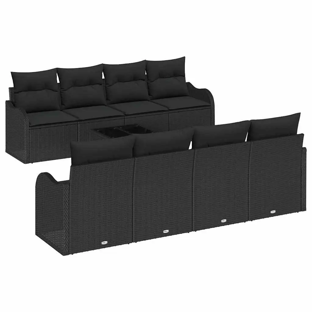 Black Poly Rattan Modular Outdoor Garden Sofa Set