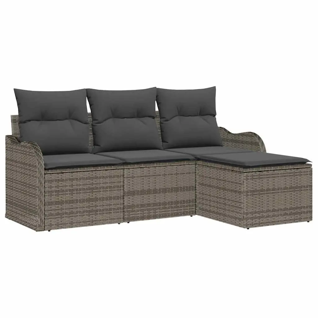 4-Piece Grey Modular Outdoor Sofa Set