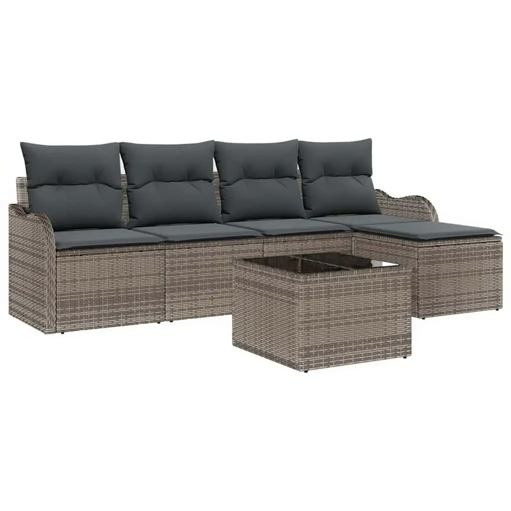 Modular Garden Sofa Set 6 Pcs Grey