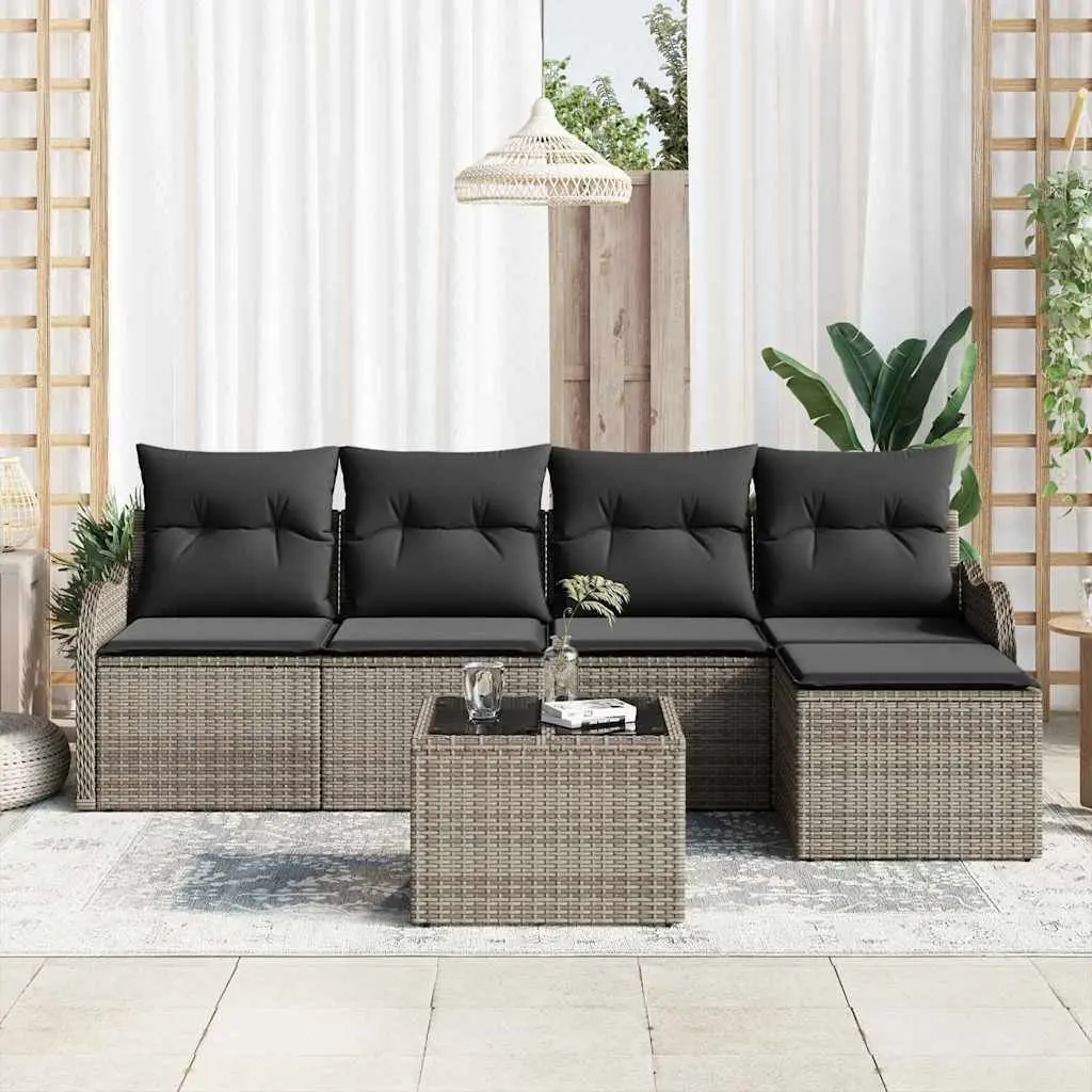 Modular Garden Sofa Set 6 Pcs Grey