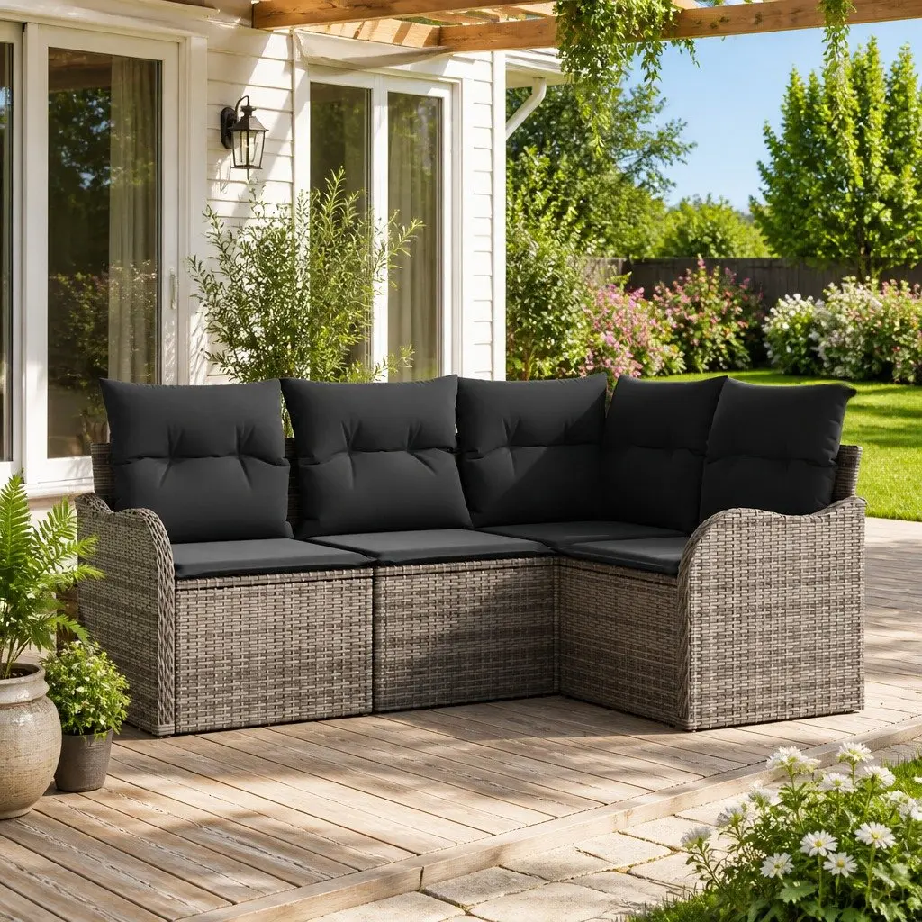 Grey Modular Garden Sofa Set for Outdoor Relaxation