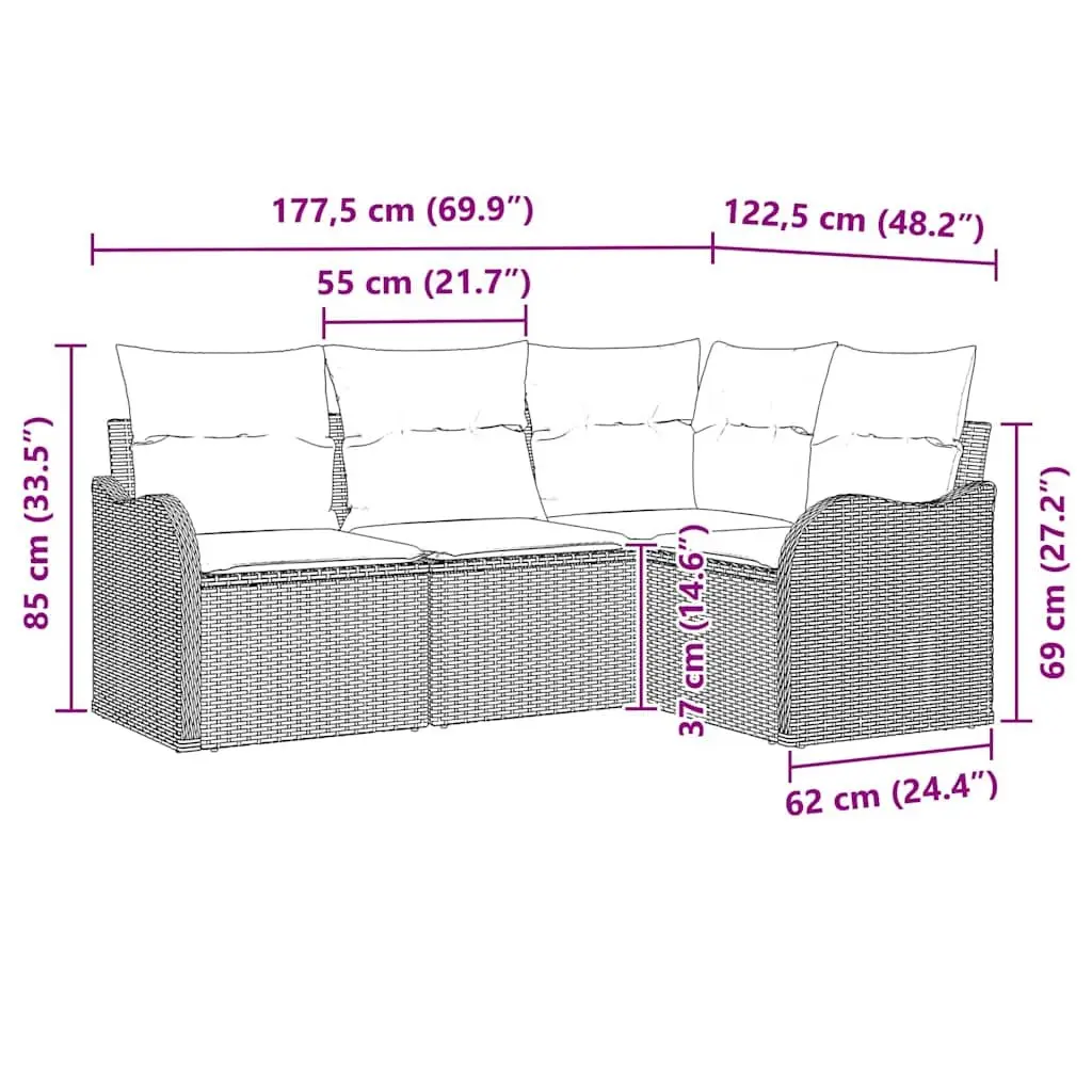 Grey Modular Garden Sofa Set for Outdoor Relaxation