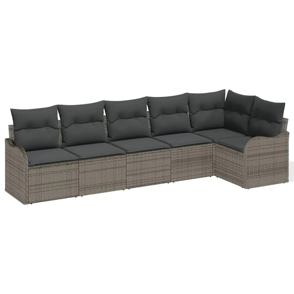 Modular Grey Poly Rattan Garden Sofa Set for Outdoor Use