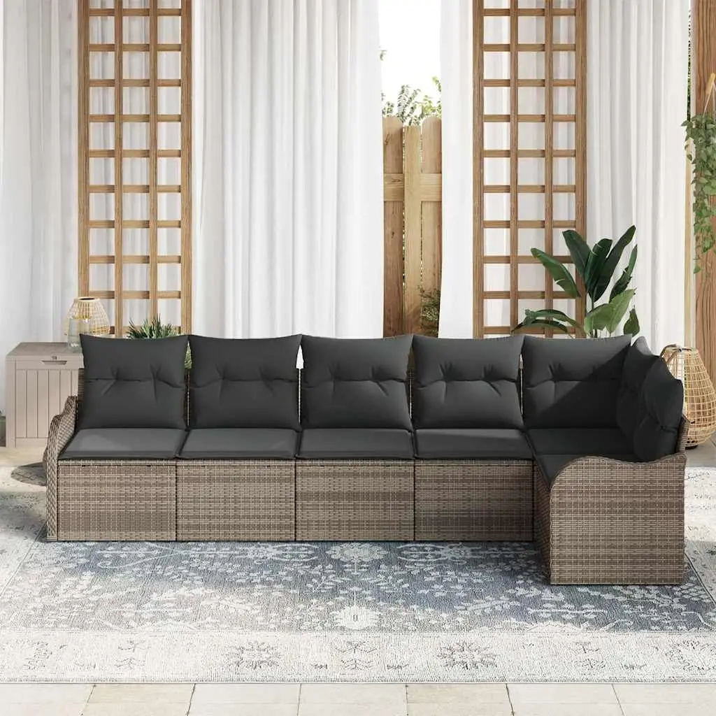 Modular Grey Poly Rattan Garden Sofa Set for Outdoor Use