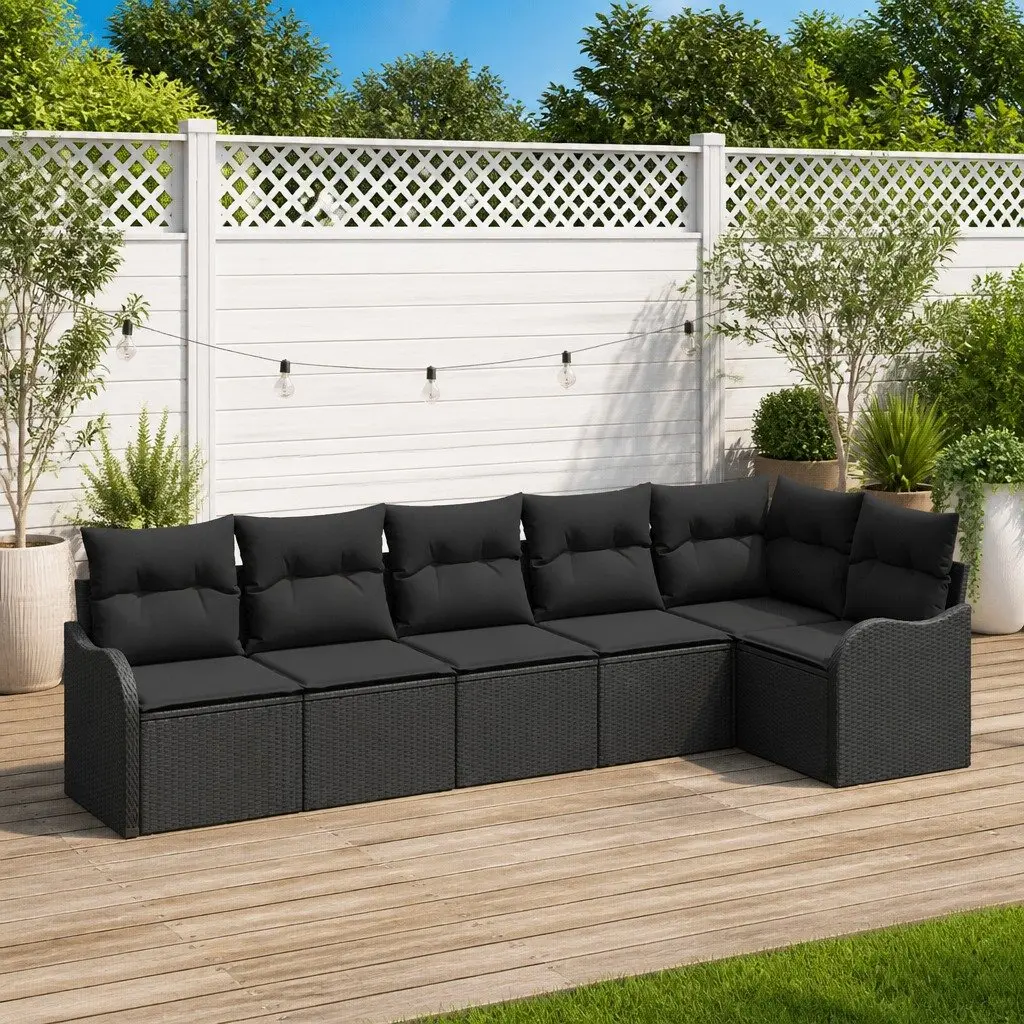 Black Poly Rattan Modular Outdoor Sofa Set