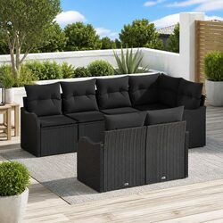 Stylish Black Poly Rattan Garden Sofa Set for Outdoor Spaces