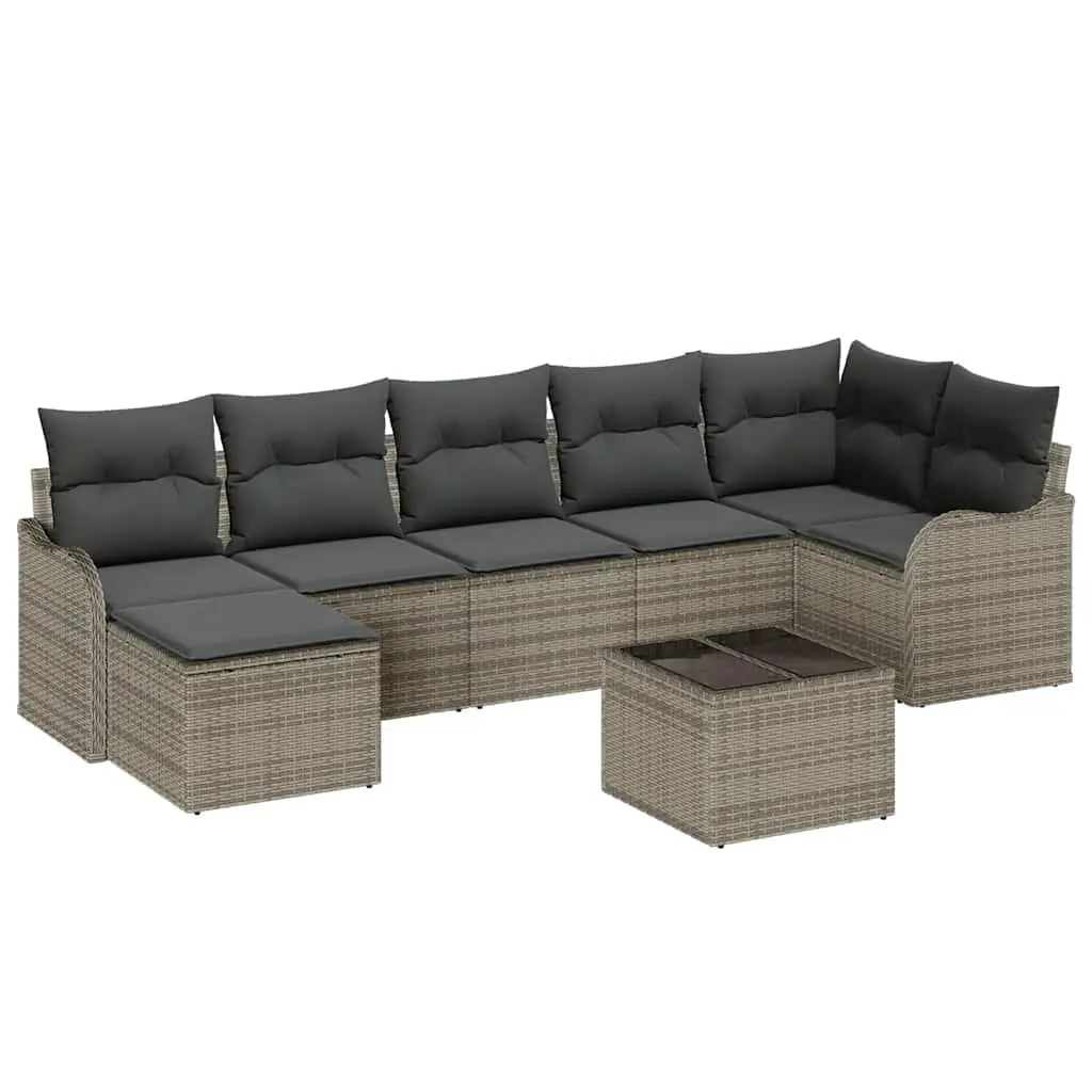 8-Piece Grey Outdoor Sofa Set for Relaxation