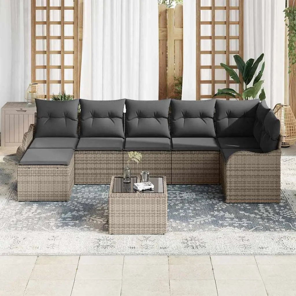 8-Piece Grey Outdoor Sofa Set for Relaxation
