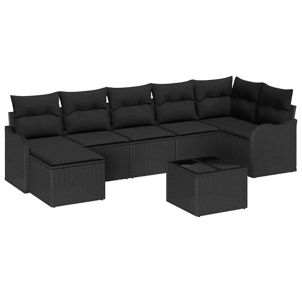 Black Poly Rattan Modular Garden Sofa Set