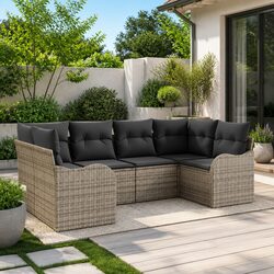 Modular Grey Garden Sofa Set for Outdoor Spaces