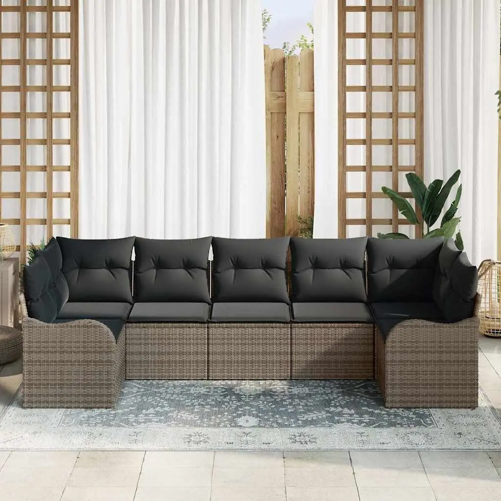 Modular Grey Poly Rattan Outdoor Garden Sofa Set