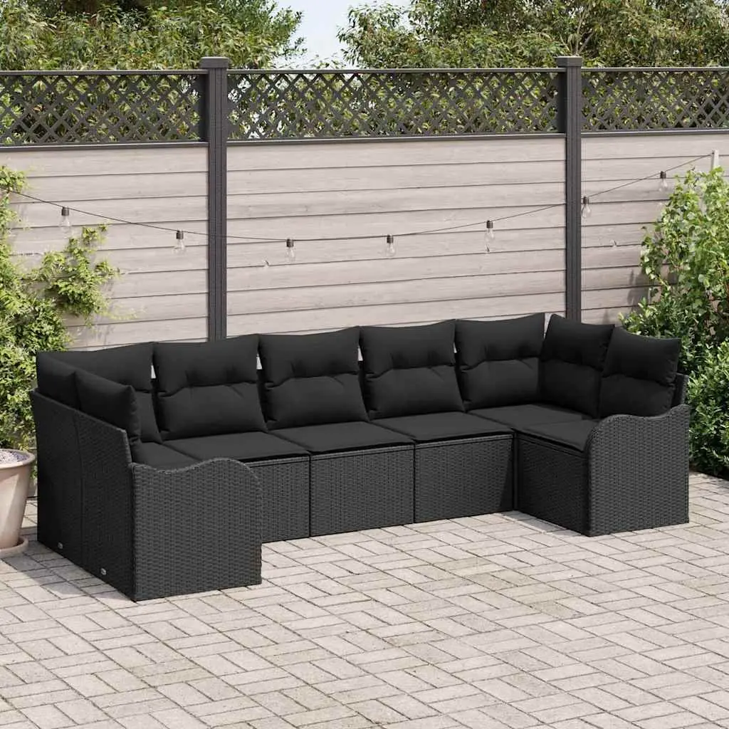 Black Poly Rattan Modular Outdoor Garden Sofa Set
