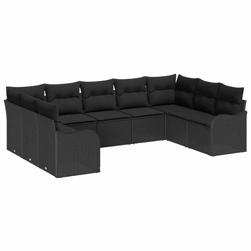 Modular Garden Sofa Set in Black Poly Rattan