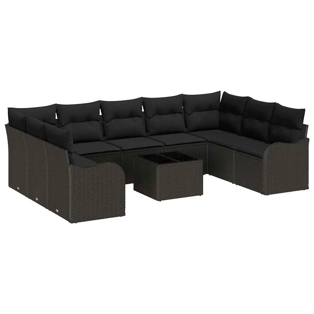 Black Poly Rattan Outdoor Sofa Set for Gardens
