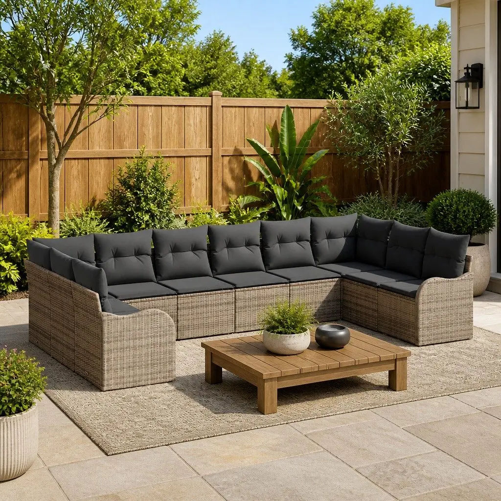 Grey Garden Sofa Set for Outdoor Relaxation