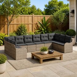 Stylish Grey Garden Sofa Set for Outdoor Relaxation