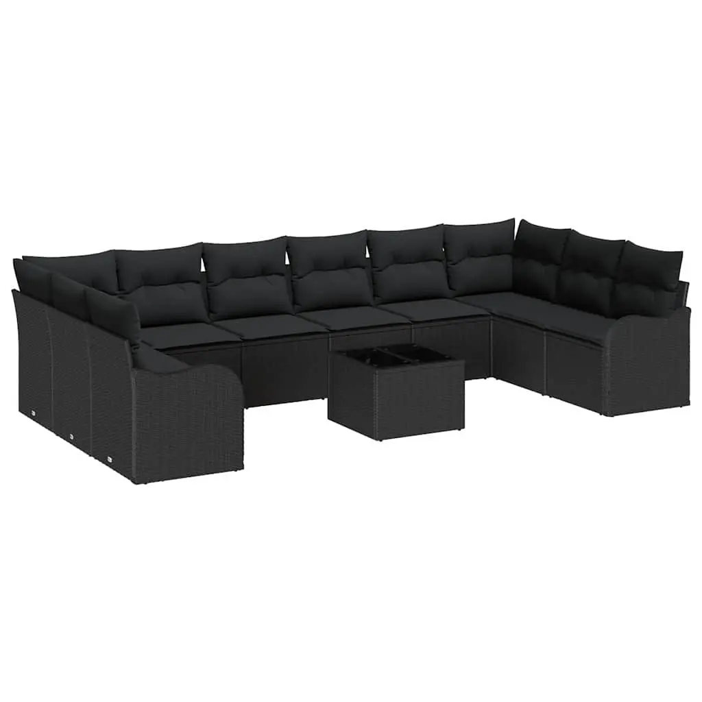 Modular Black Garden Sofa Set for Outdoor Use