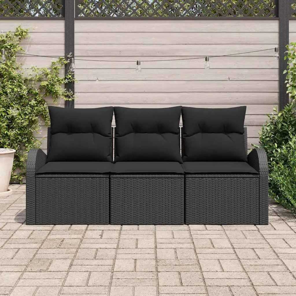 Black Poly Rattan Outdoor Modular Sofa Set