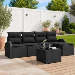 Durable 6 Piece Modular Garden Sofa Set for Outdoors