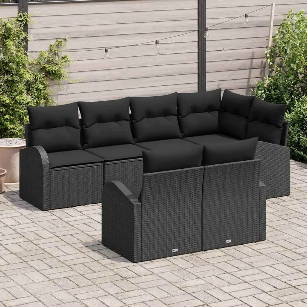 Garden Sofa Set Black Modular Outdoor Furniture Rattan Patio Lounge Sectional