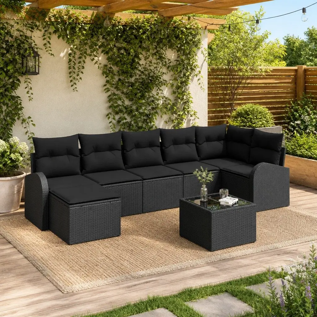 8-Piece Modular Outdoor Garden Sofa Set with Cushions