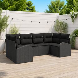 Premium Modular 6-Piece Outdoor Sofa Set in Black