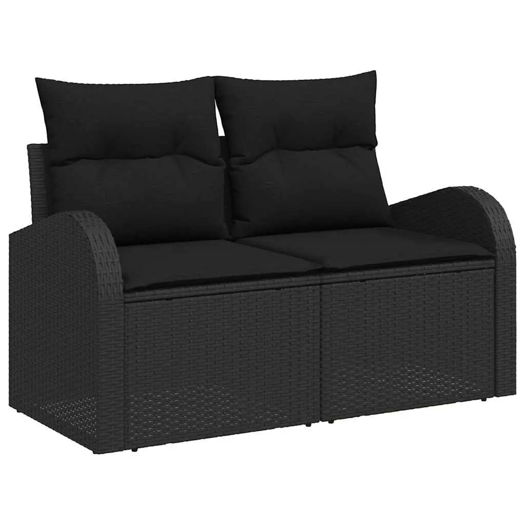 Black Poly Rattan Modular Outdoor Sofa Set