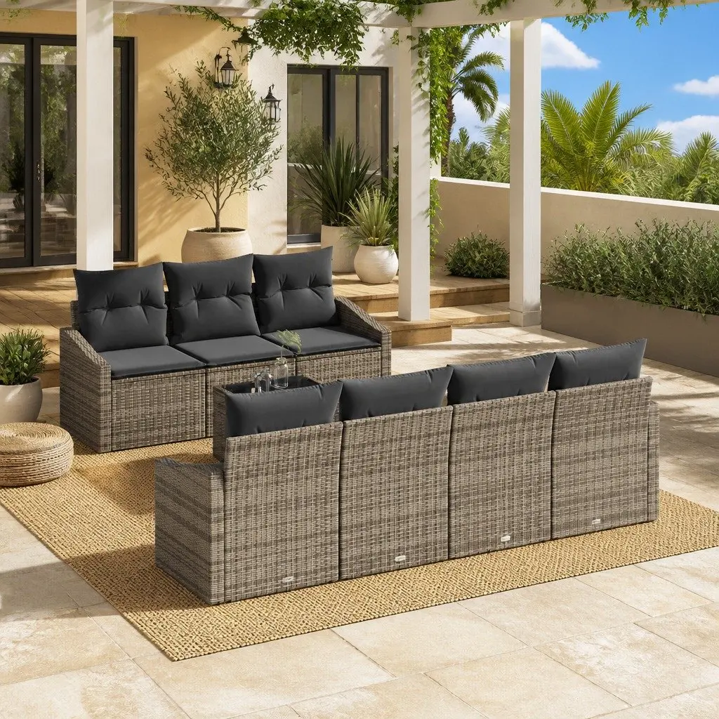 8-Piece Modular Garden Sofa Set with Cushions