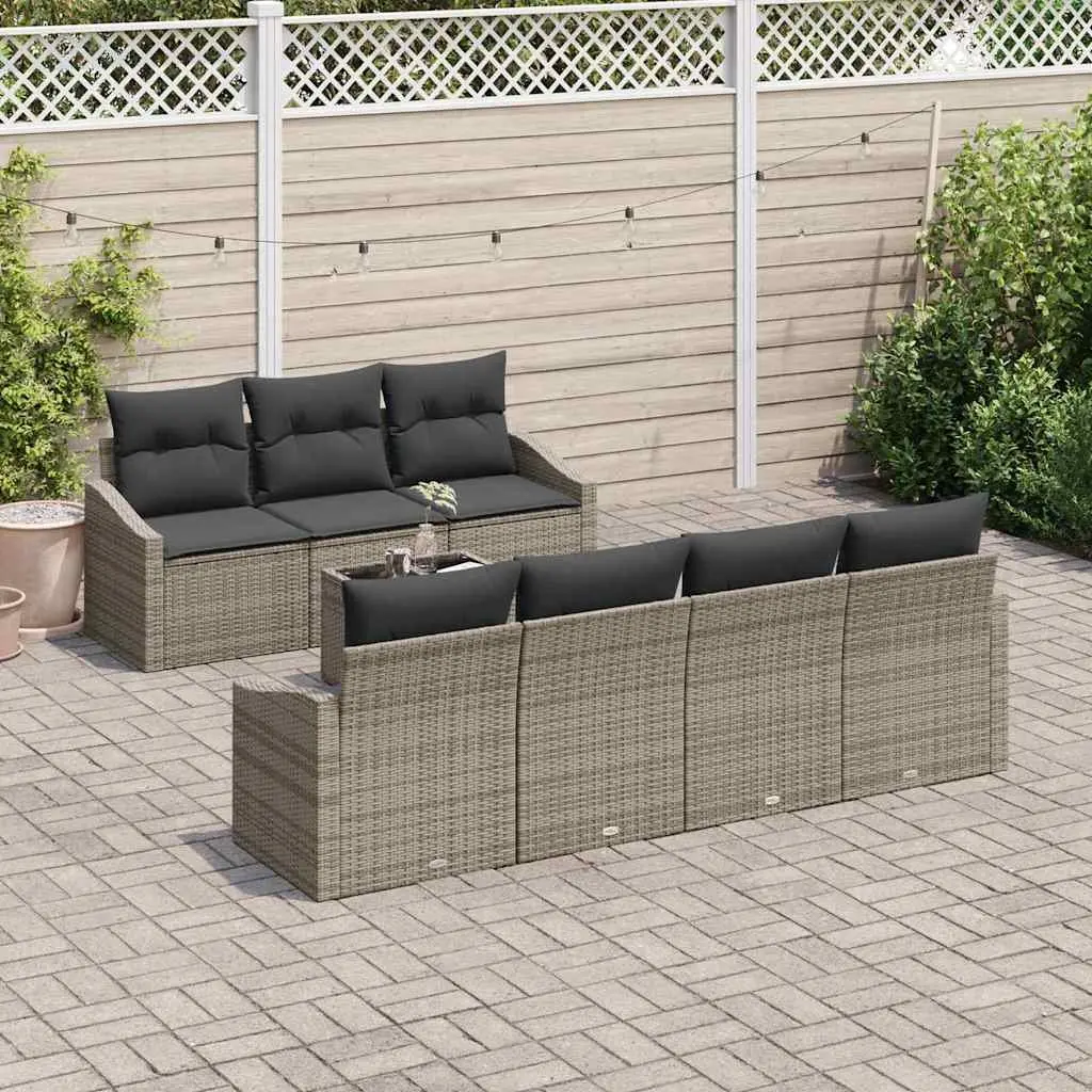 8-Piece Modular Garden Sofa Set with Cushions