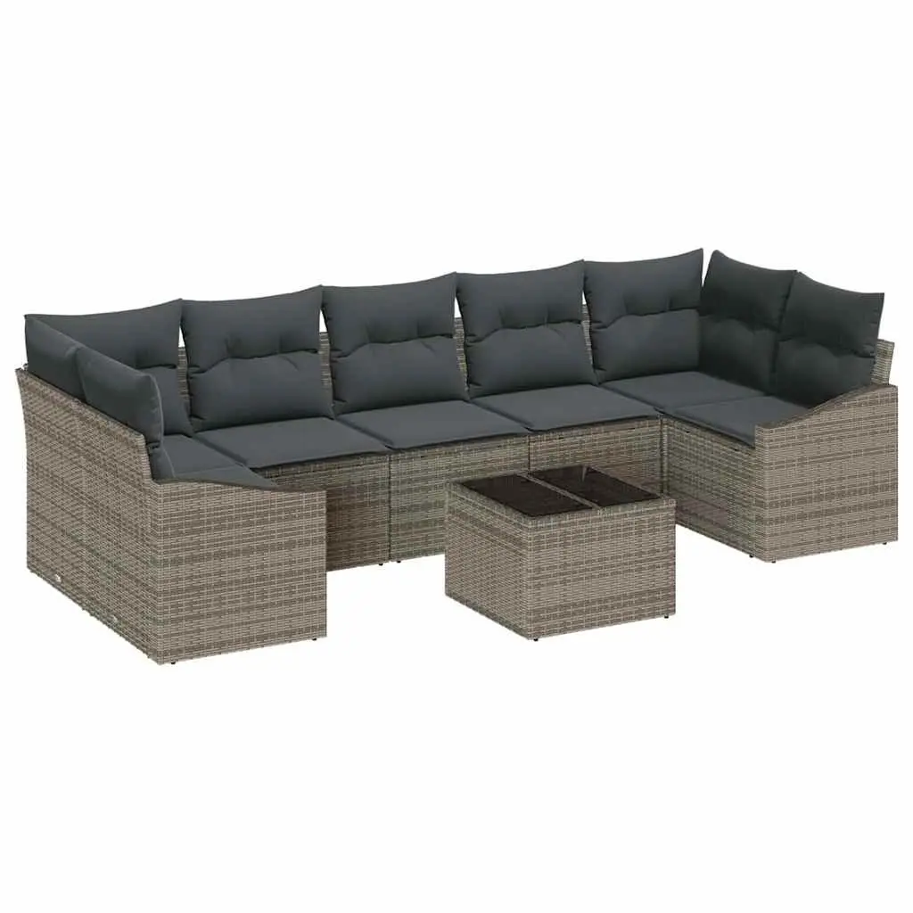 Outdoor Sofa Set with Cushions and Glass Top