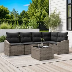 Stylish 6-Piece Grey Garden Sofa Set for Outdoor Spaces