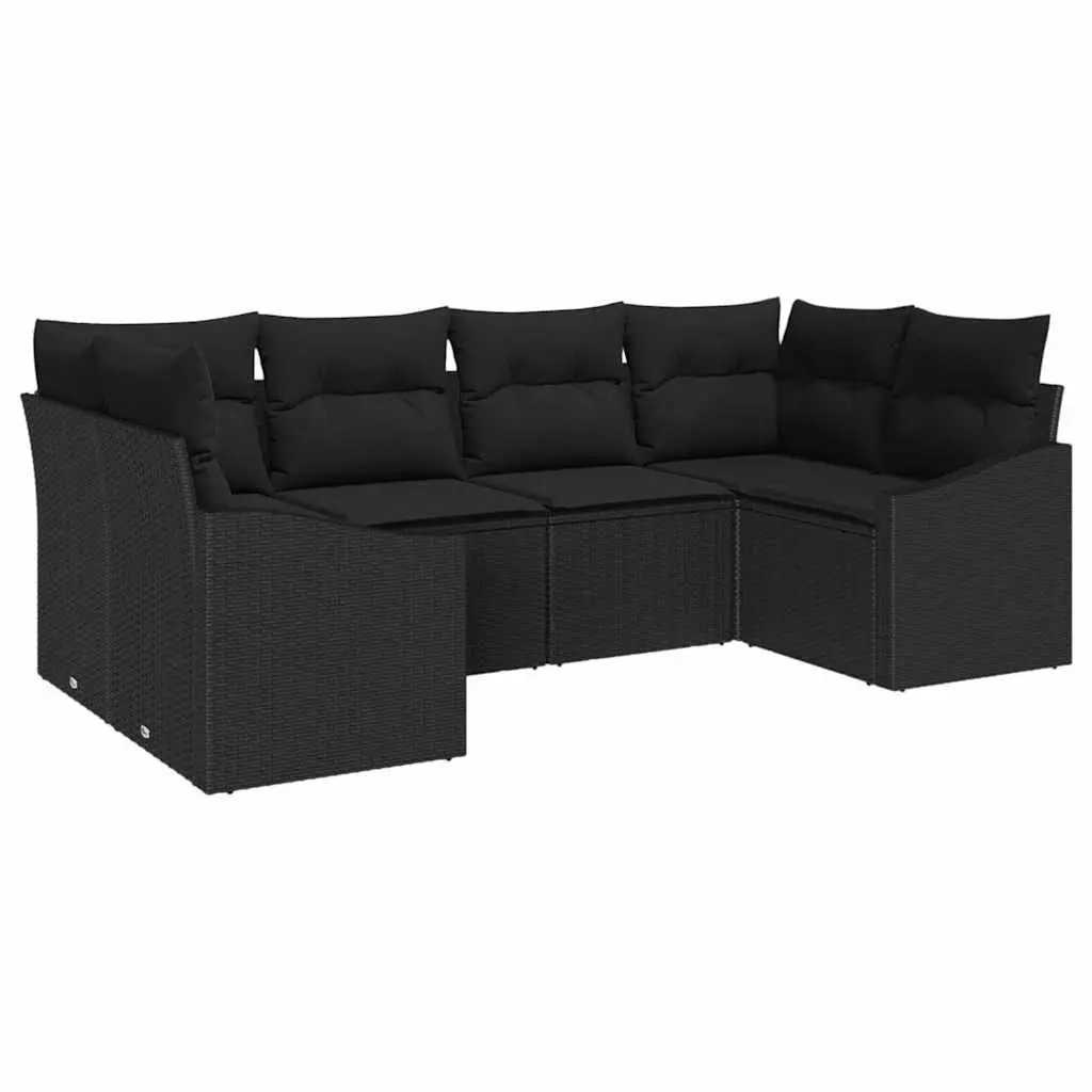 6 Piece Modular Rattan Patio Sofa Set