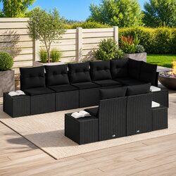 Modular 8-Piece Outdoor Garden Sofa Set with Cushions
