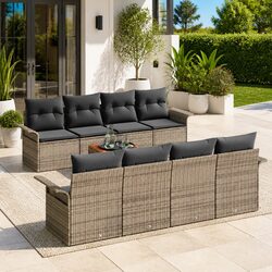 Stylish 9-Piece Modular Garden Sofa Set with Cushions