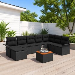 Premium Modular 9-Piece Outdoor Sofa Set in Black