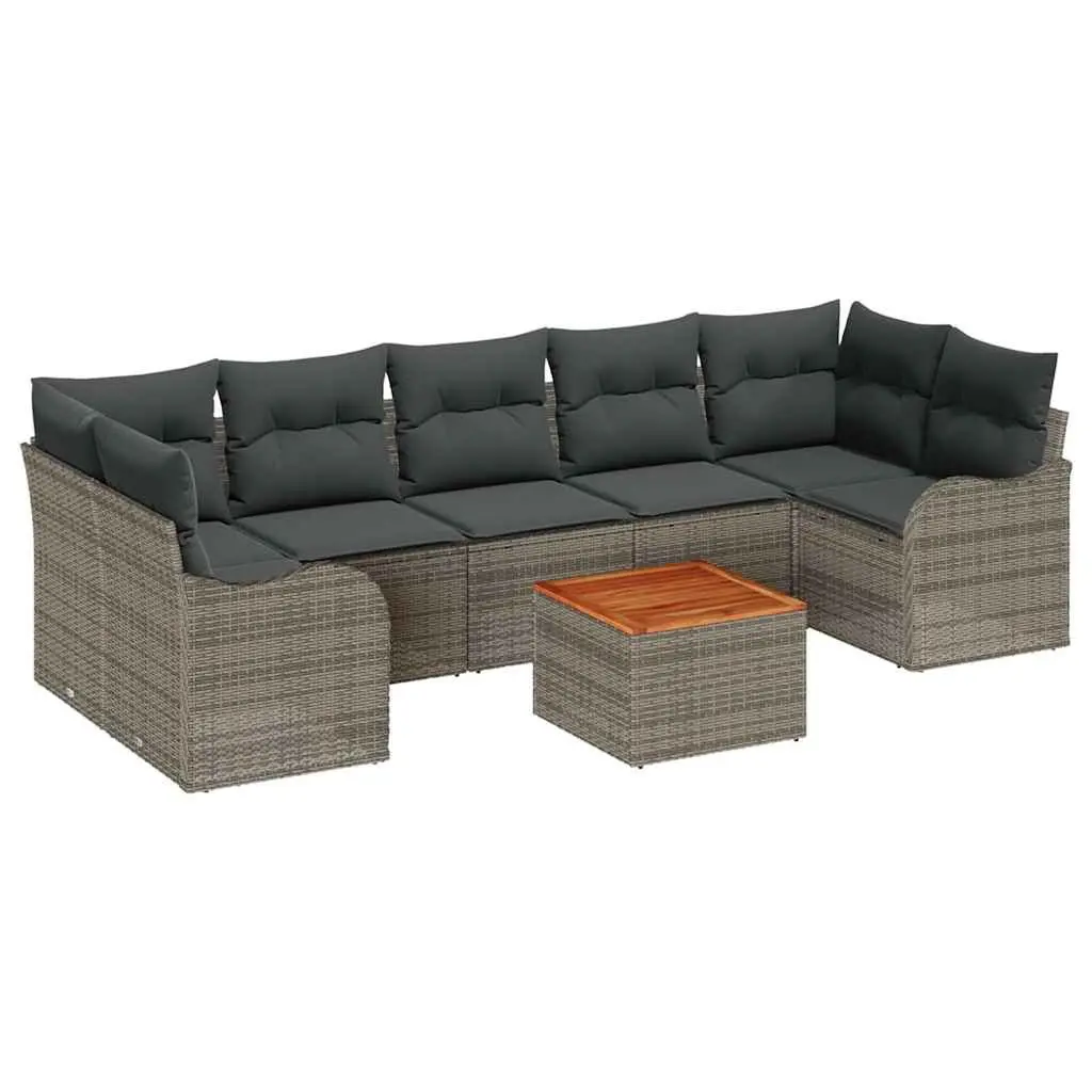 8-Piece Modular Outdoor Sofa Set in Grey Rattan