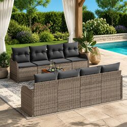 Durable 9 Piece Modular Garden Sofa Set with Acacia Wood
