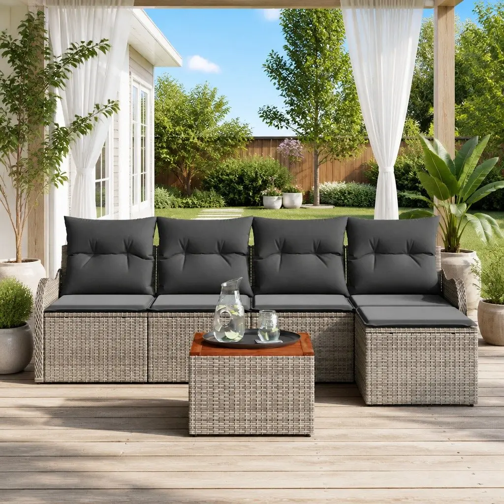 Grey Modular Outdoor Sofa Set for Garden Spaces