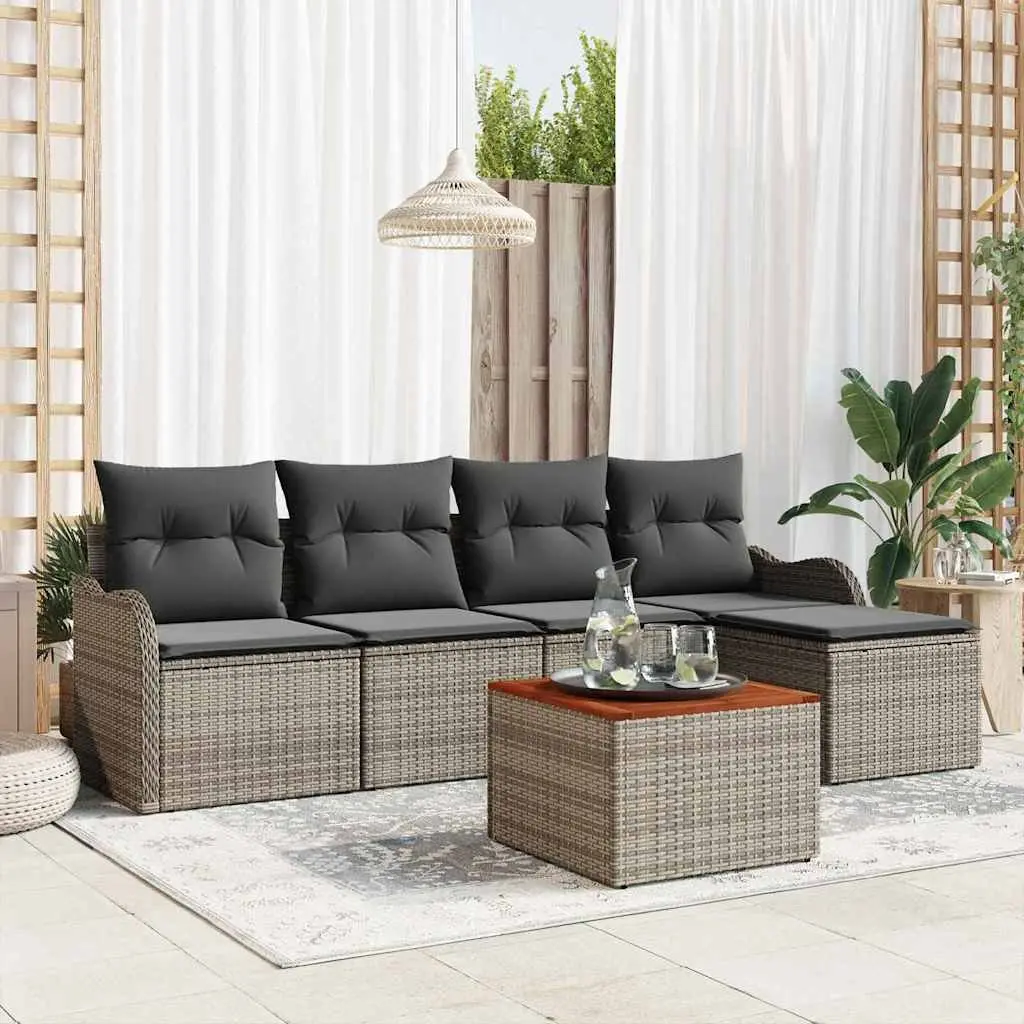 Grey Modular Outdoor Sofa Set for Garden Spaces