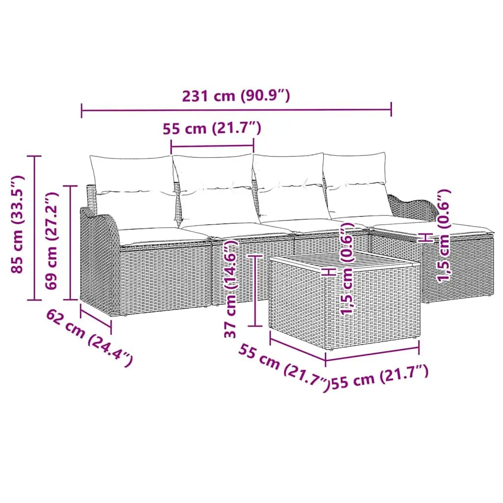 Grey Modular Outdoor Sofa Set for Garden Spaces