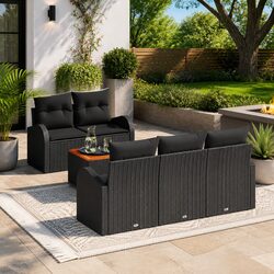 Premium Modular Garden Sofa Set 6-Piece Outdoor Furniture
