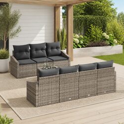 Stylish 8-Piece Grey Modular Garden Sofa Set