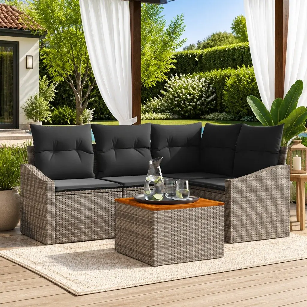 5-Piece Modular Garden Sofa Set with Cushions