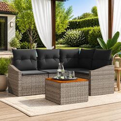Stylish 5-Piece Modular Garden Sofa Set with Cushions