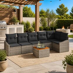Sturdy 7-Piece Modular Garden Sofa Set in Grey
