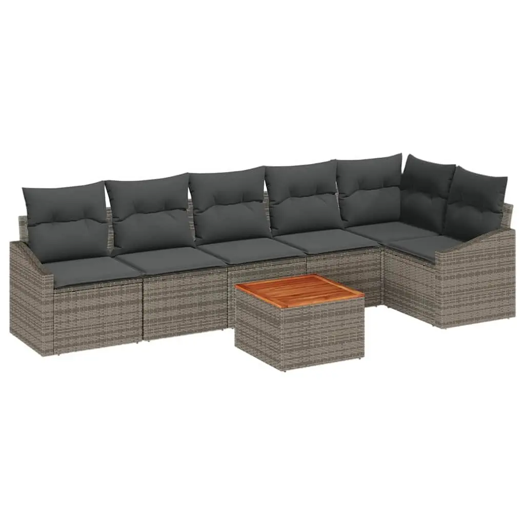 7-Piece Modular Garden Sofa Set in Grey